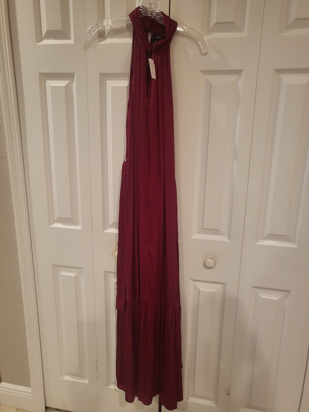 NWT Banana Republic Twisted Halter Silky Maxi Dress Wine Red S